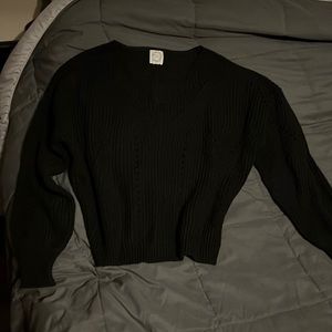 Soft cozy Blue rain brand Black comfy lightweight sweater with pretty detail